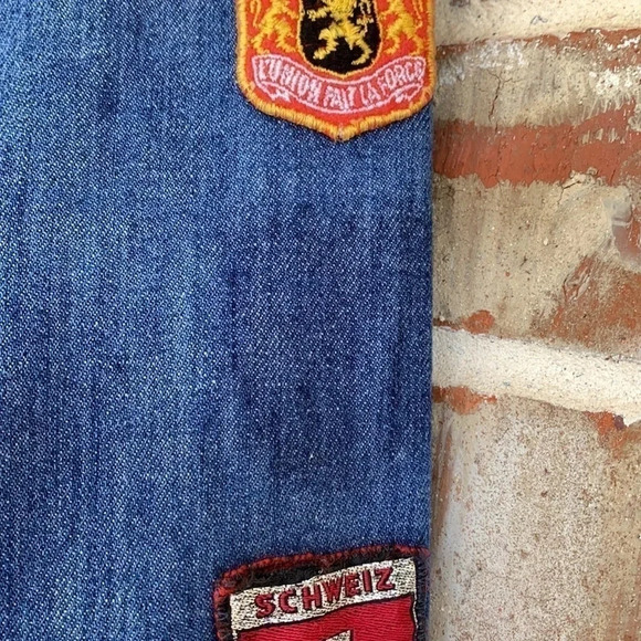 Vintage Denim Jacket With Patches - Picture 7 of 16